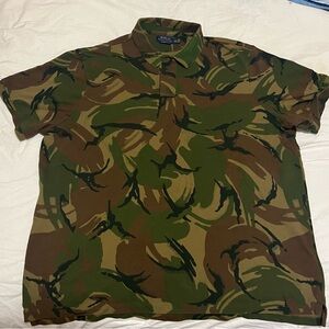 Polo by Ralph Lauren Green and Brown Camouflage Shirt